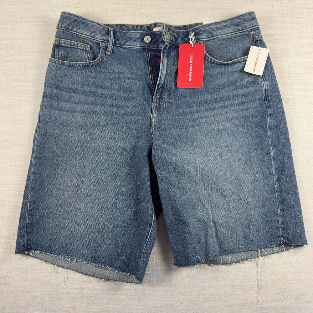 NWT Lucky Brand Denim Shorts Women's Size 30 - 32 Blue Uni Fit No. 4 Mid Rise